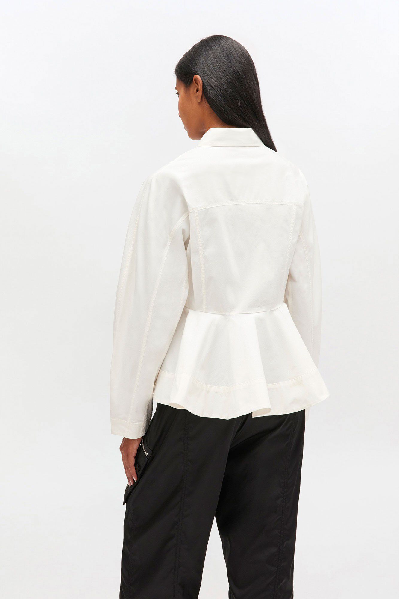 Stretch Cotton Peplum Shirt