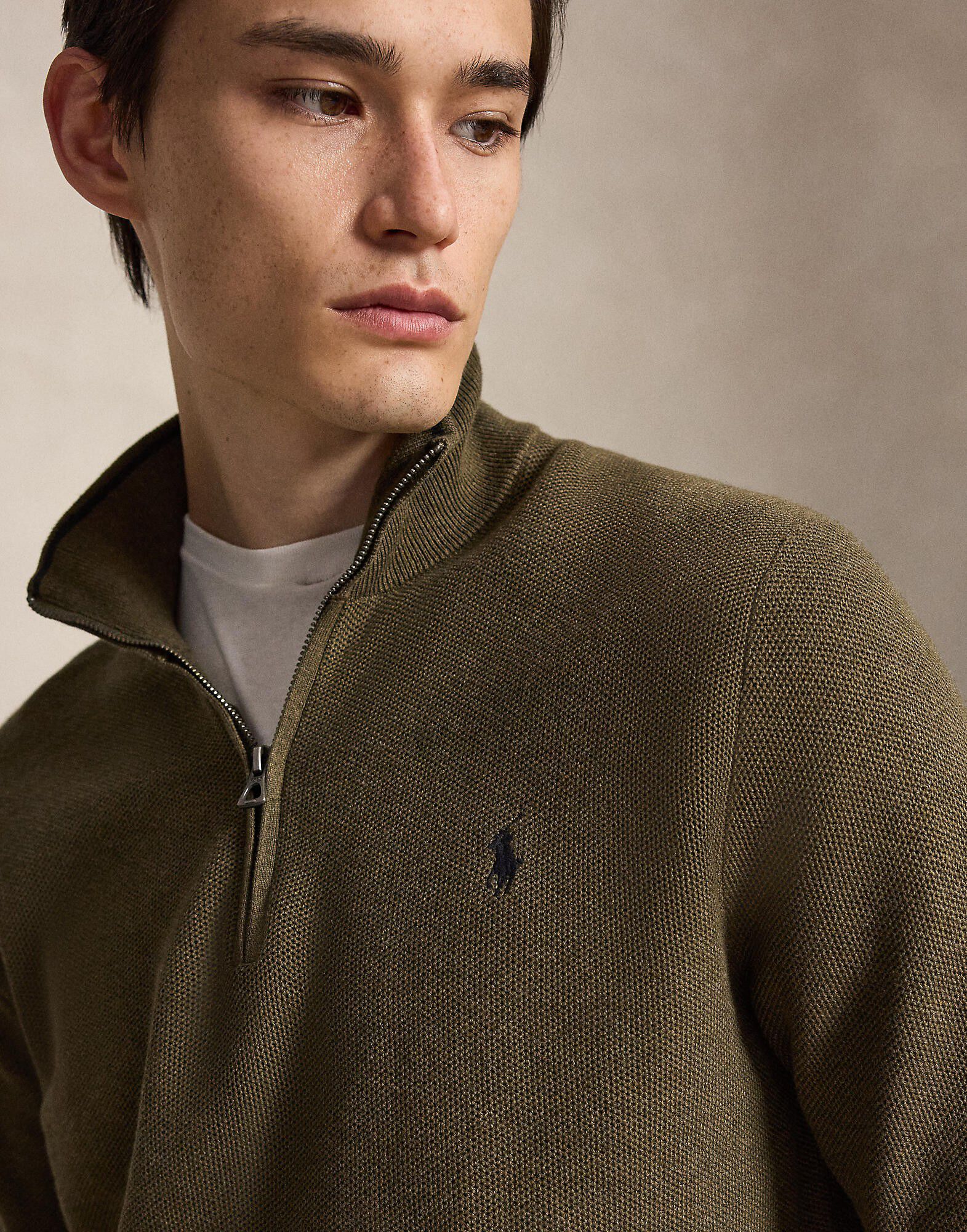 32/2 COTTON-SWEATER-HALF ZIP