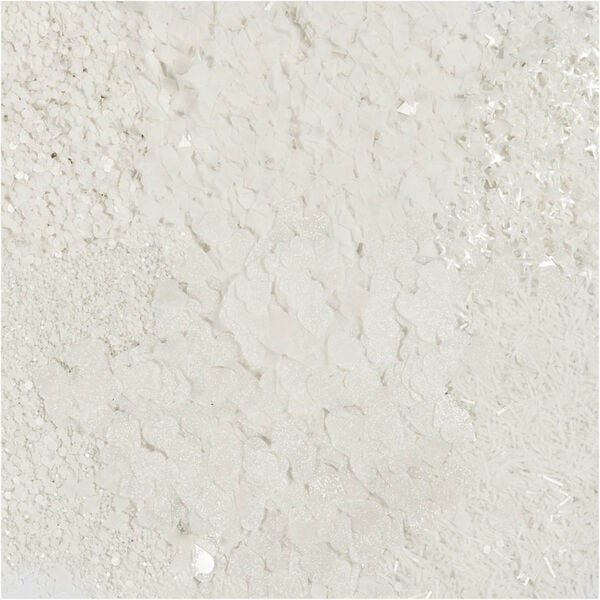 Bio-glimmer & Pailletter, sølv, hvid, 6x7ml.