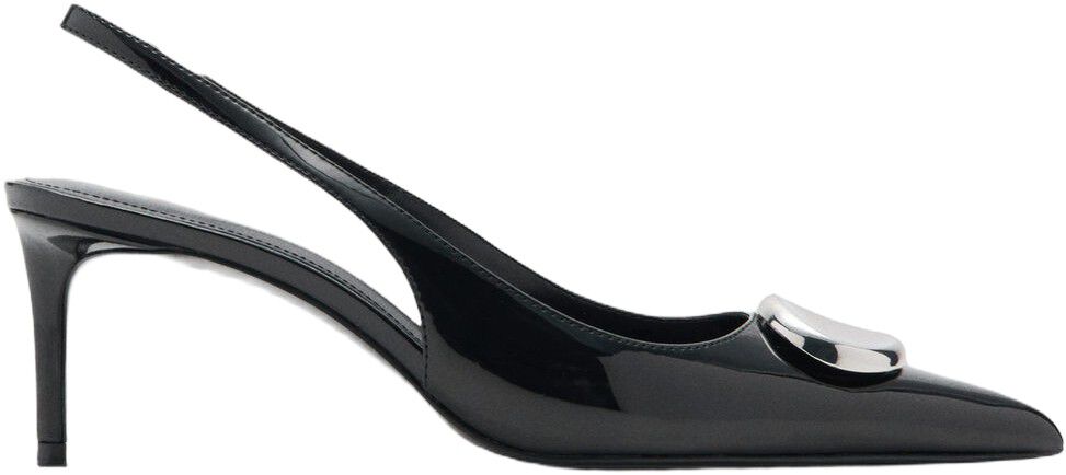 Patent leather high-heeled shoes wi