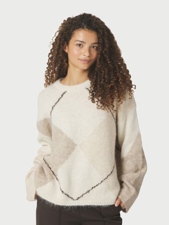 Inga Check Fluff Knit Blouse