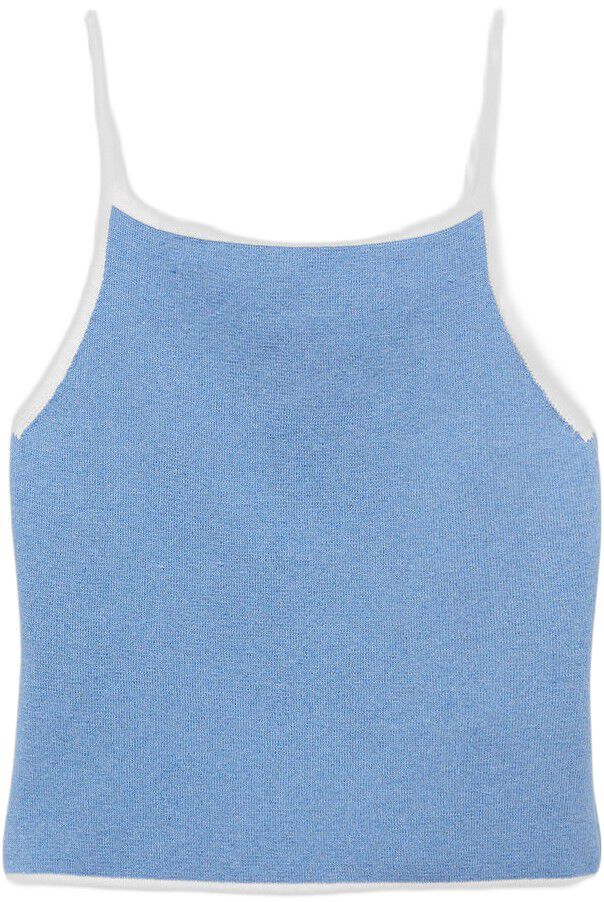 Knitted top with contrasting trim