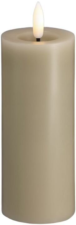 Moods & More - LED Pillar Candles, Silk, Melted, Kit grey, 49x125 mm