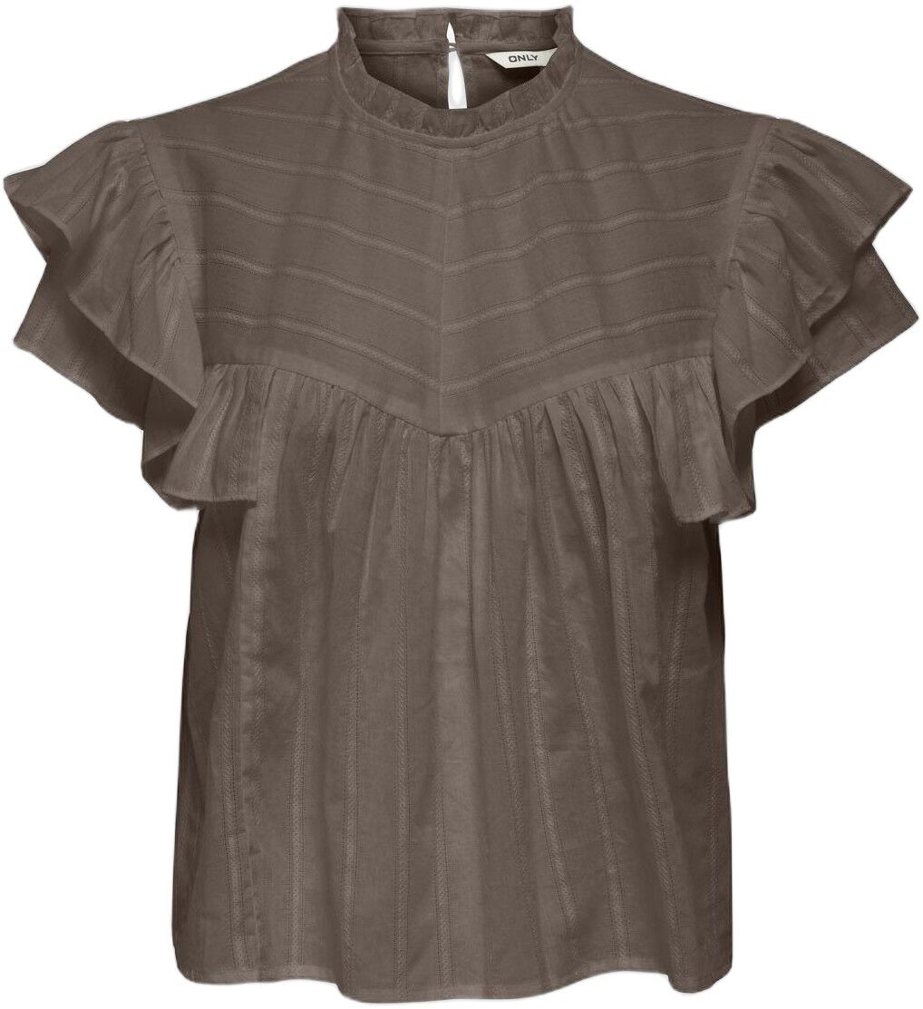 ONLHEIKE S/L FRILL O-NECK TOP WVN