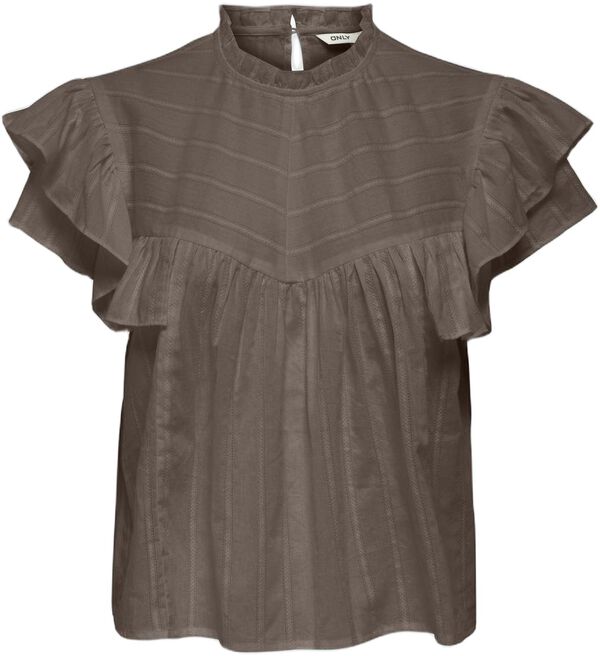 ONLHEIKE S/L FRILL O-NECK TOP WVN