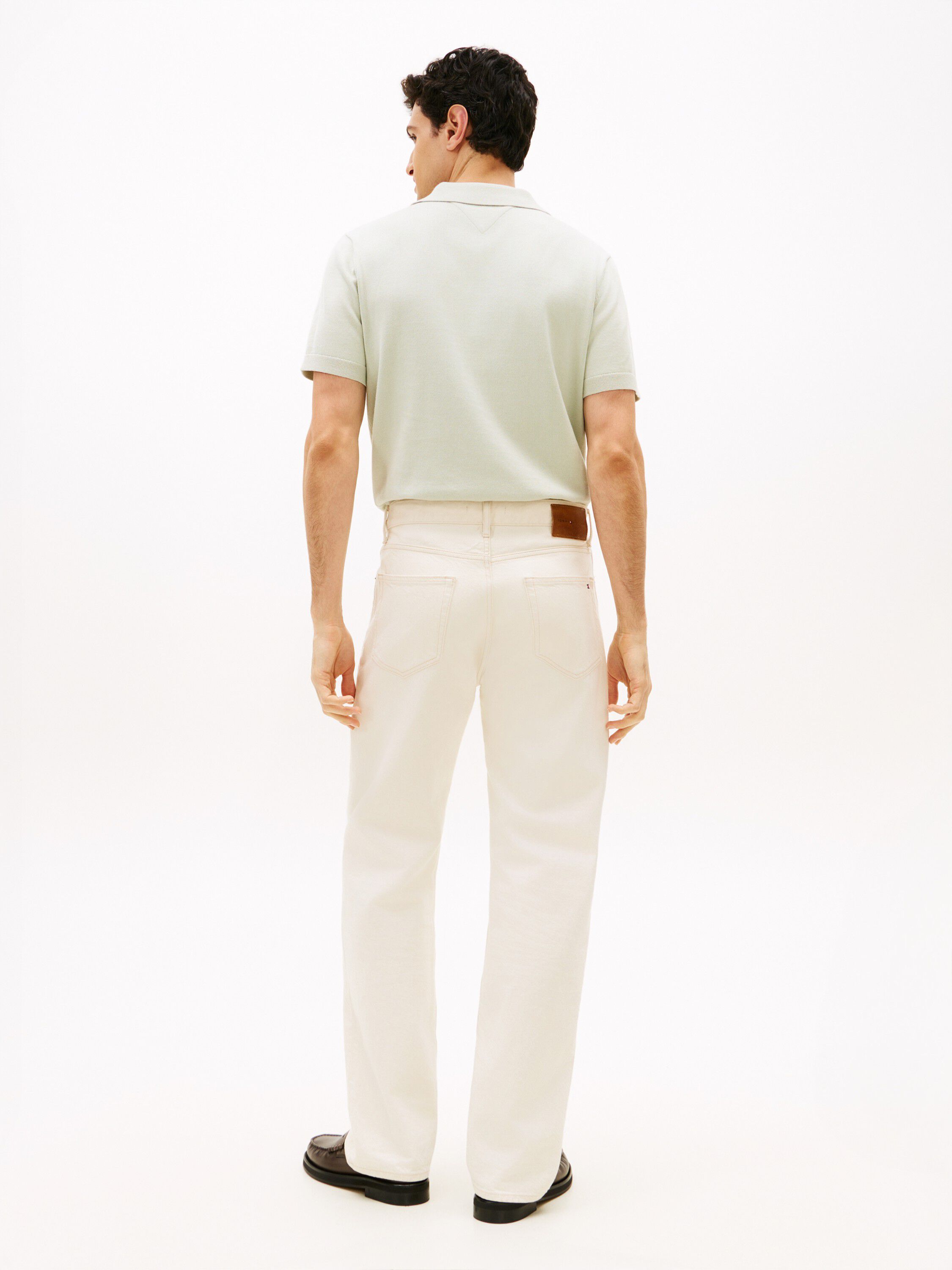Washed Relaxed White Jeans