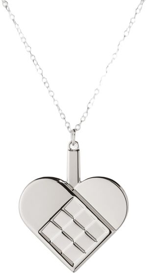 CC 2025 ORNAMENT HEART PALLADIUM PLATED ZINC ALLOY