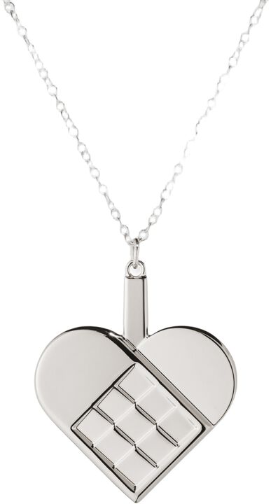 CC 2025 ORNAMENT HEART PALLADIUM PLATED ZINC ALLOY