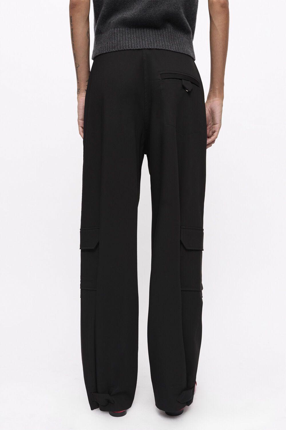 Solid Twill Suiting Cargo Pants