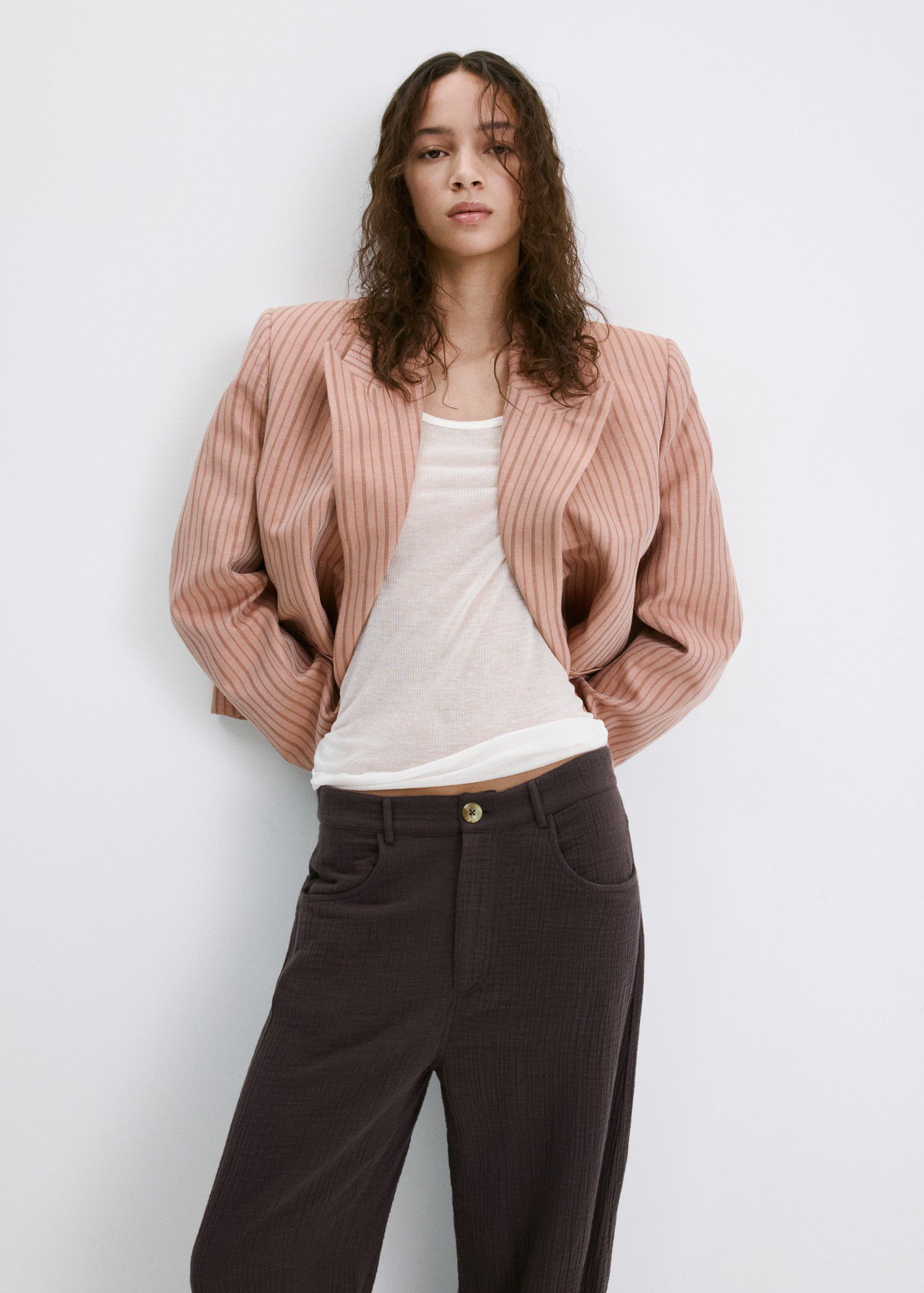 Balloon cotton trousers
