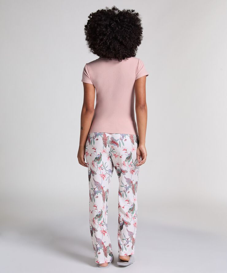 PJ SS RIB LACE CONTRAST