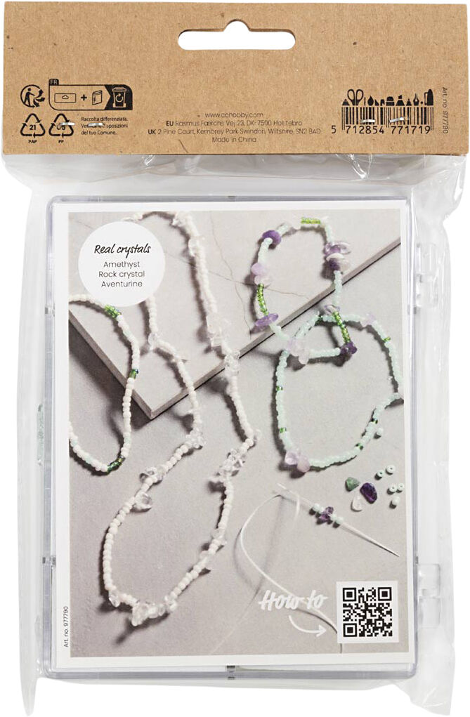 DIY Mix Smykker, Krystaller, str. 2,6-10 mm, hulstr. 0,8-1,2