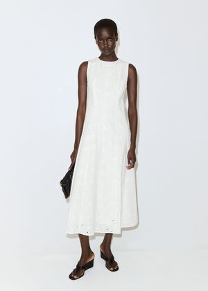 Embroidered lace flared dress