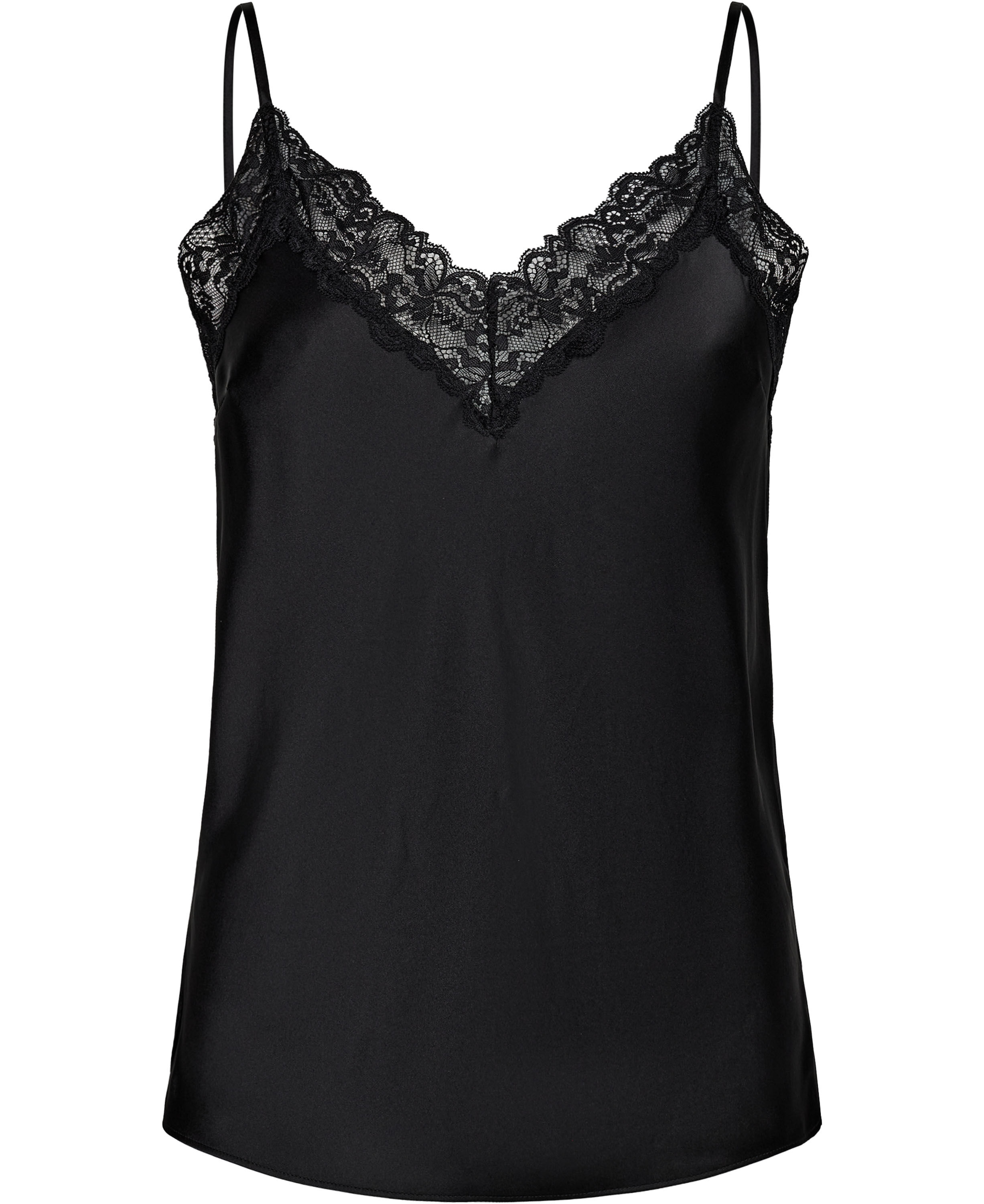 Moon 3 G - Strap Top w. Lace, 100% Silk