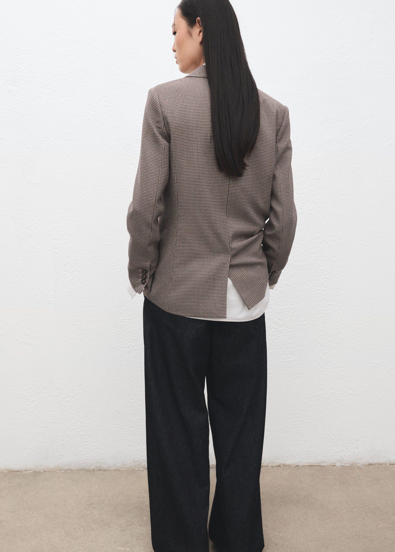 Double-breasted micro-houndstooth j