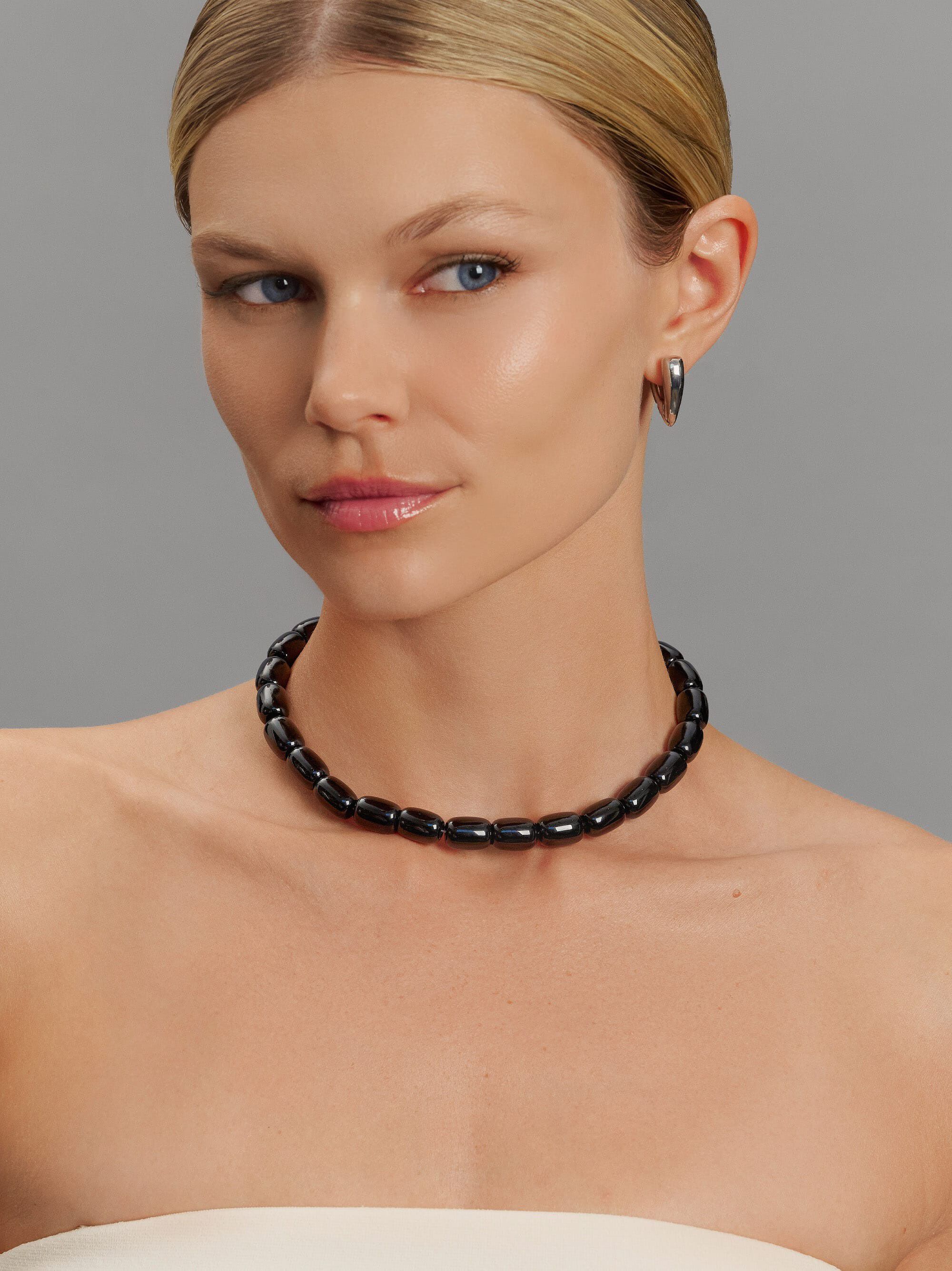 Women's Black Onyx Beaded Necklace