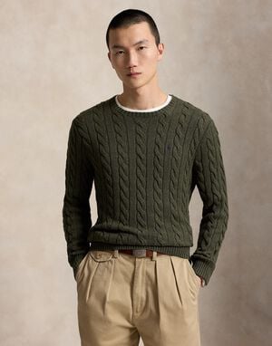 Cable-Knit Cotton Sweater
