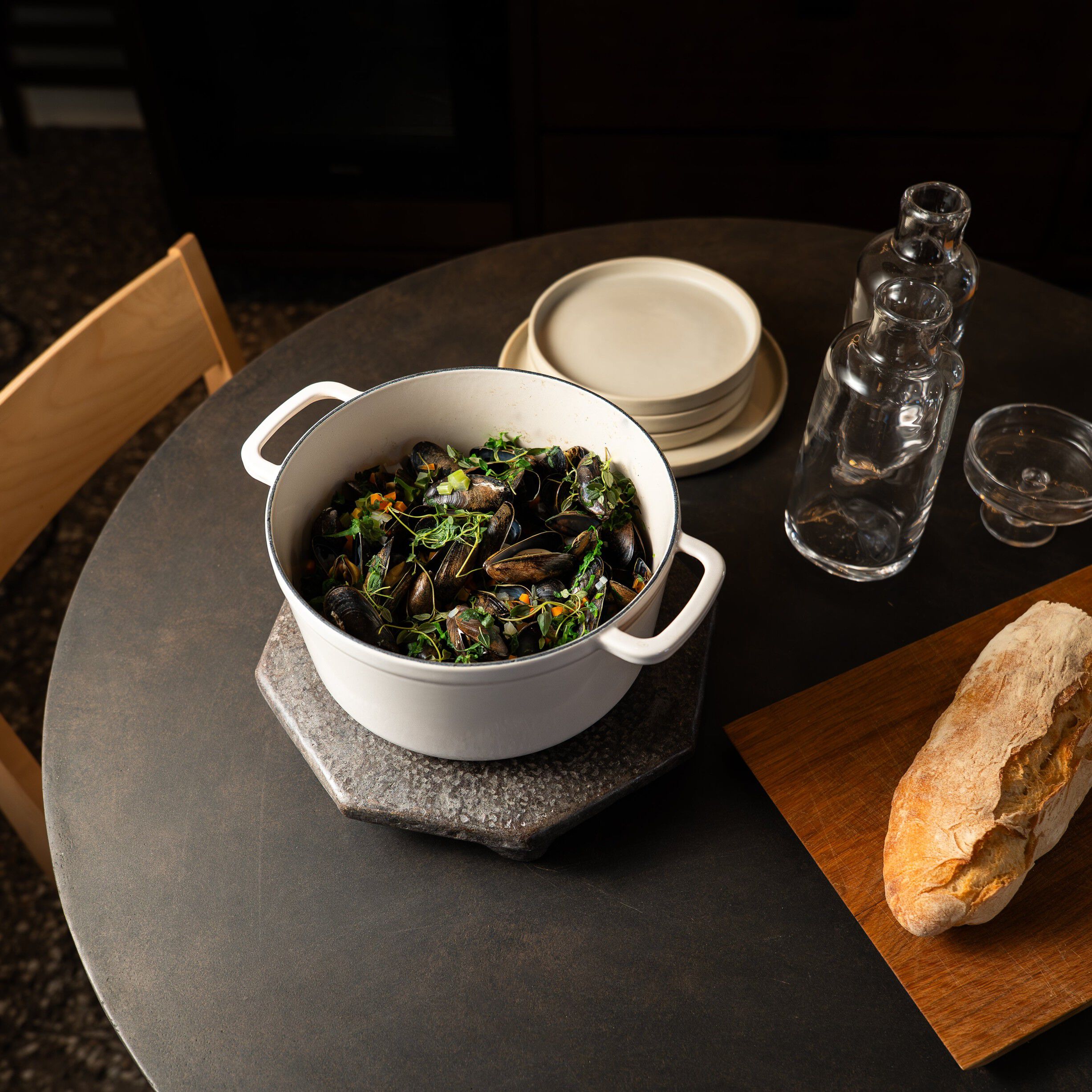 Emaljeret st&oslash;bejernsgryde 4,5L - Creme