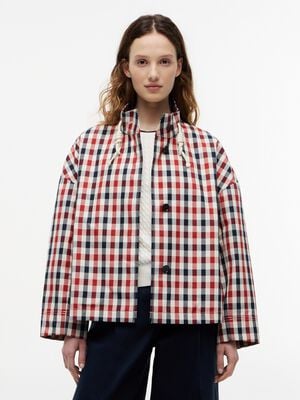CHECK COTTON SHORT PARKA