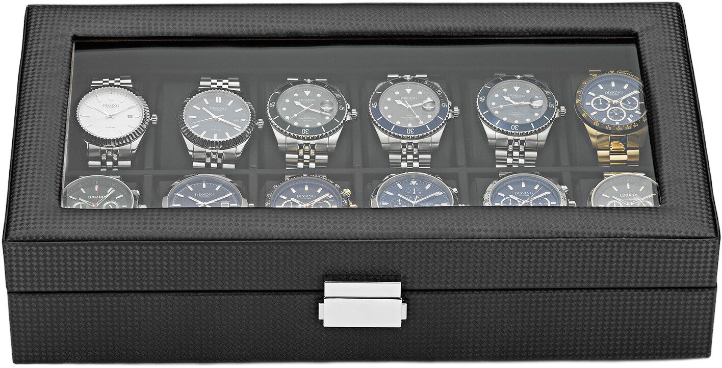 Watch Box 12 Watches Black Imitated