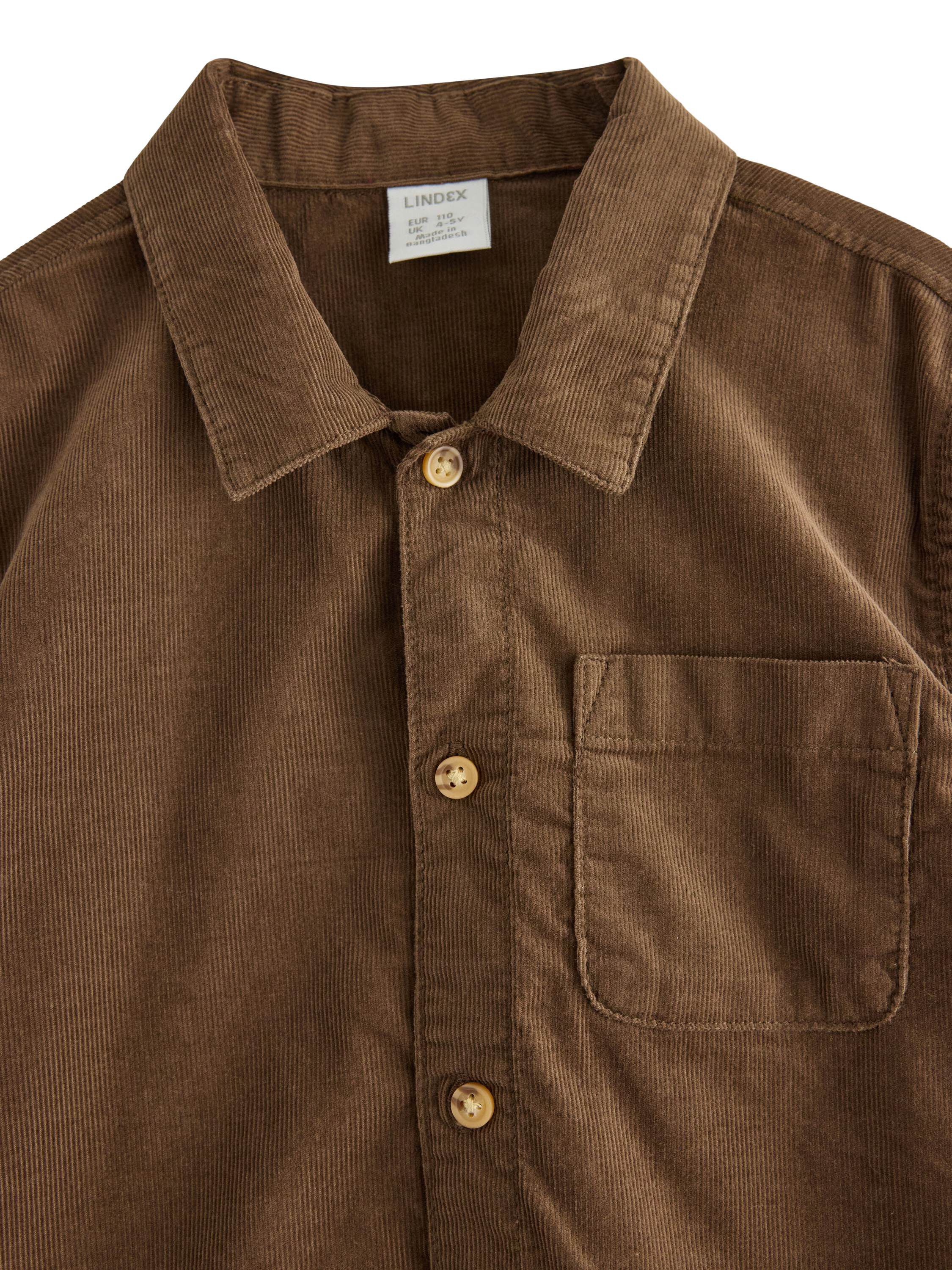 Long-sleeved shirt in corduroy.