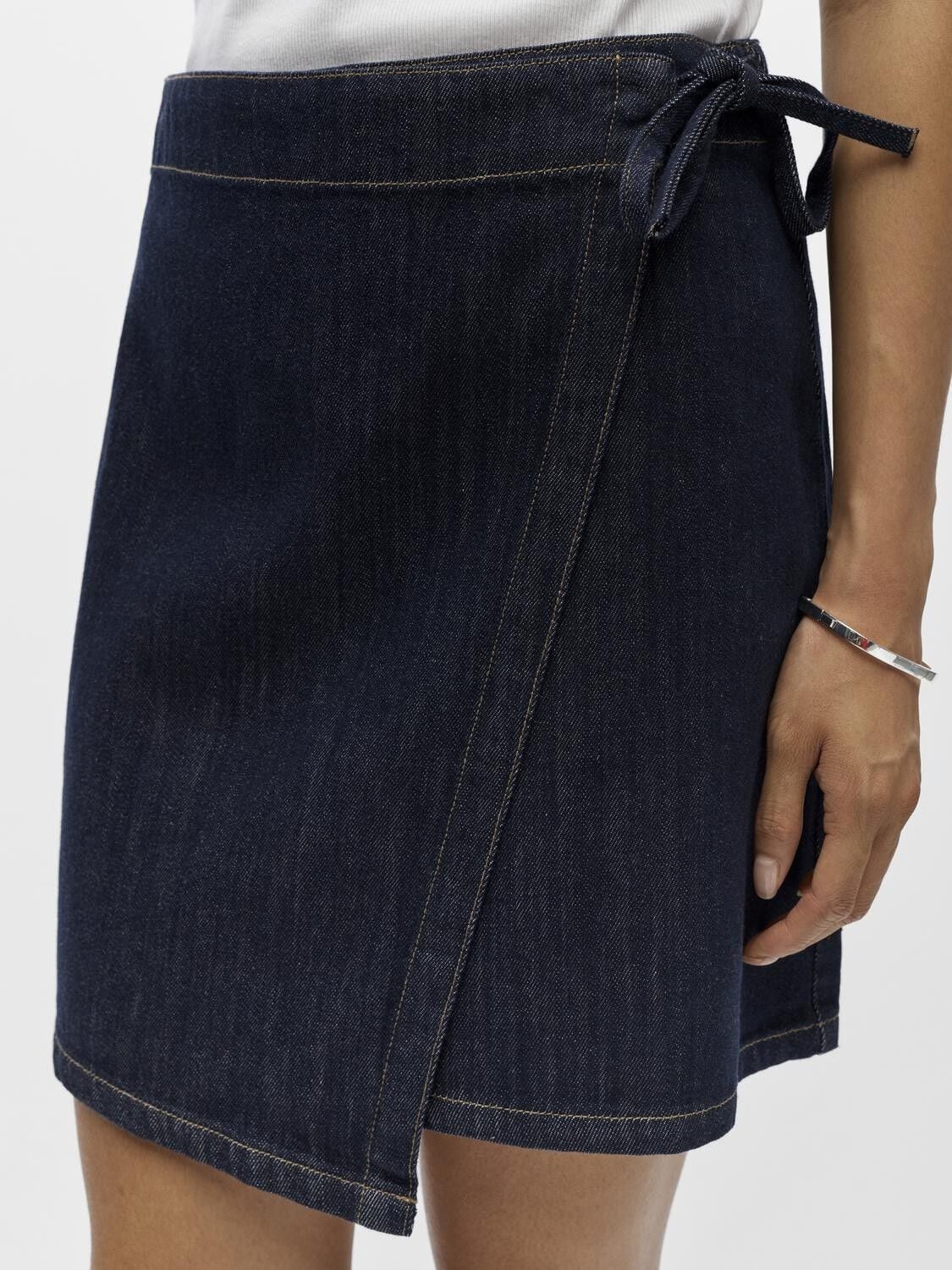 Objrosie Mw Denim Short Wrap Skirt Noos