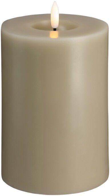 Moods & More - LED Pillar Candles, Silk, Melted, Kit grey, 99x150 mm