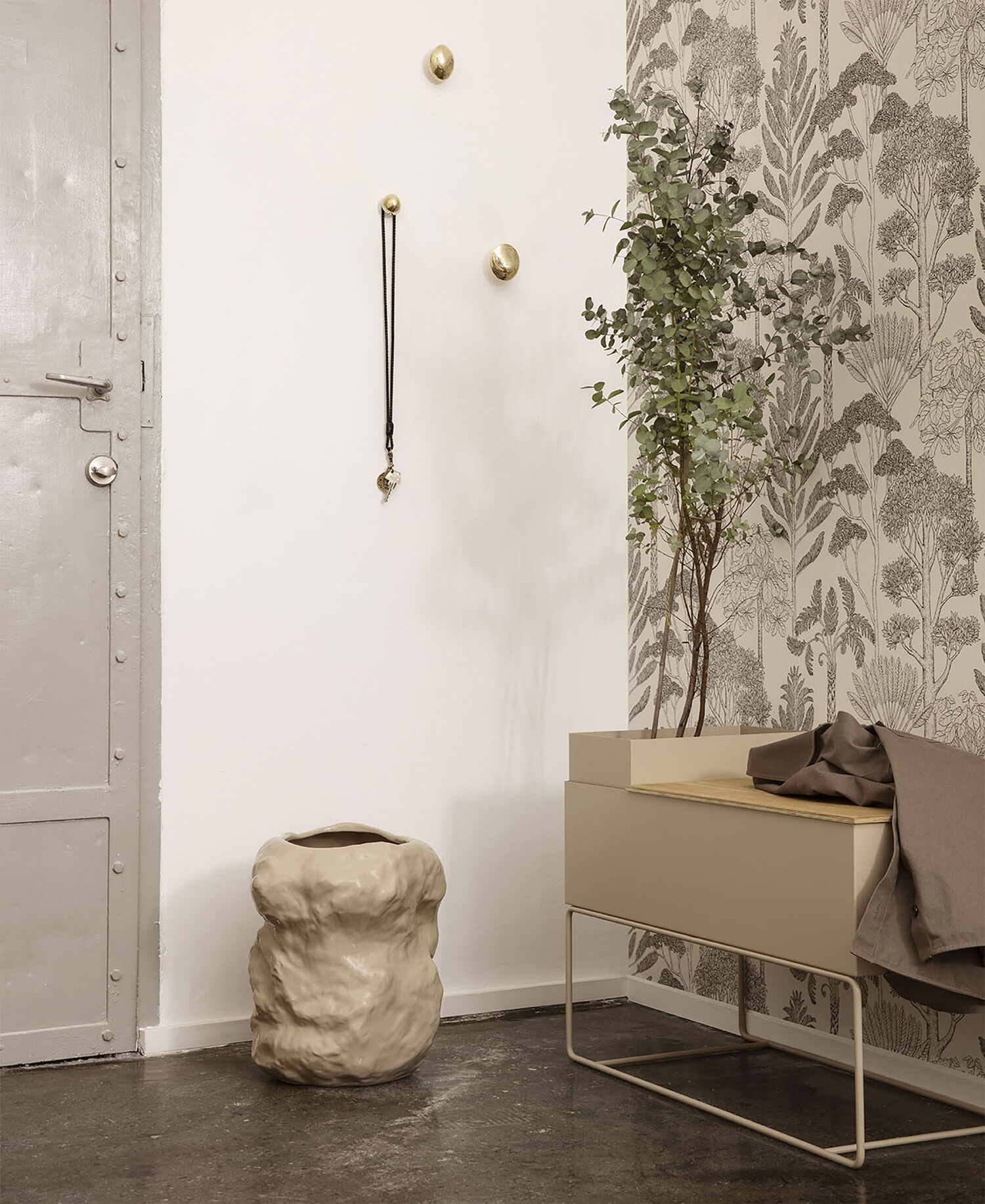 mushroom hook - brass