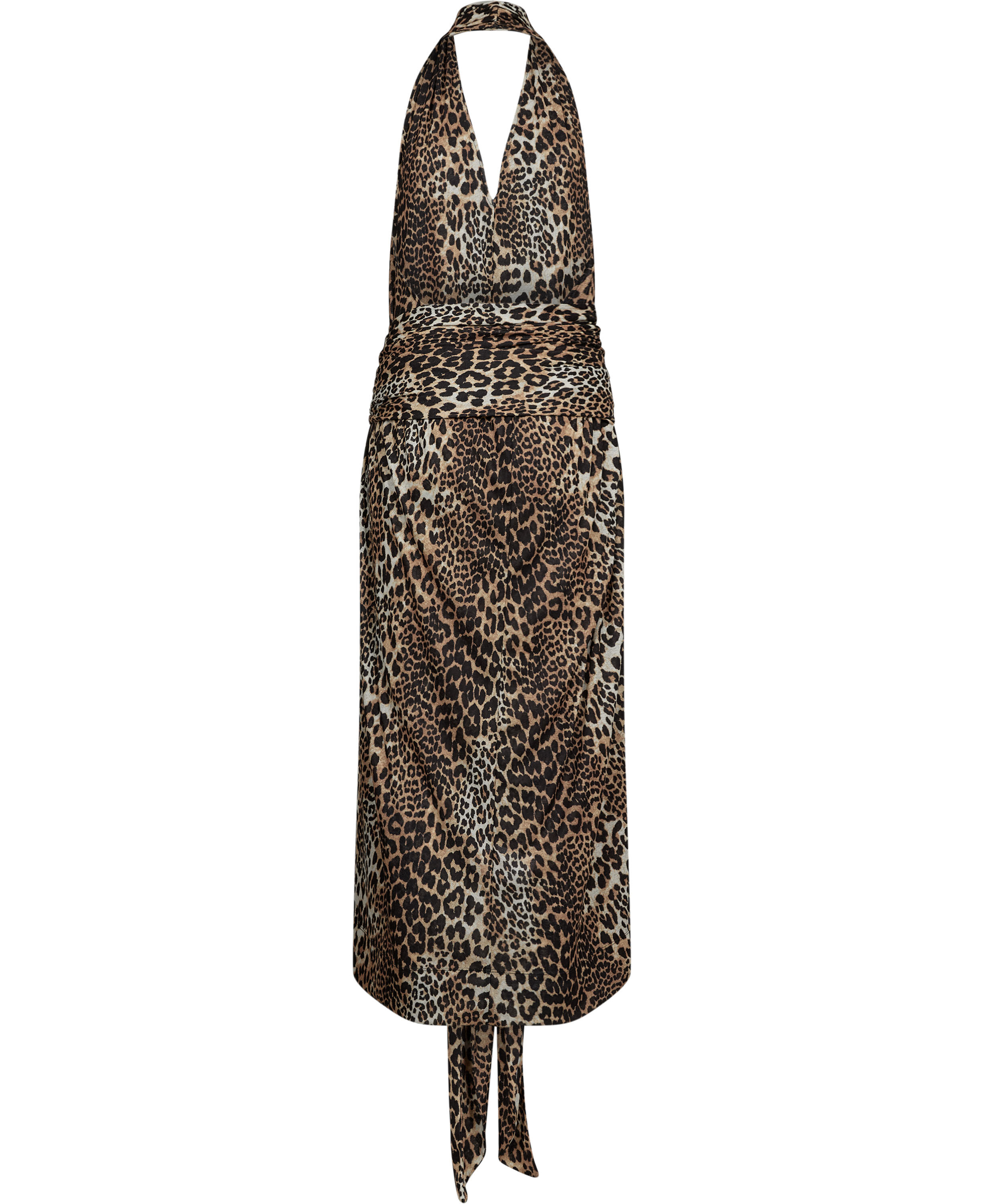 Printed Marl Mesh Halter Neck Long
