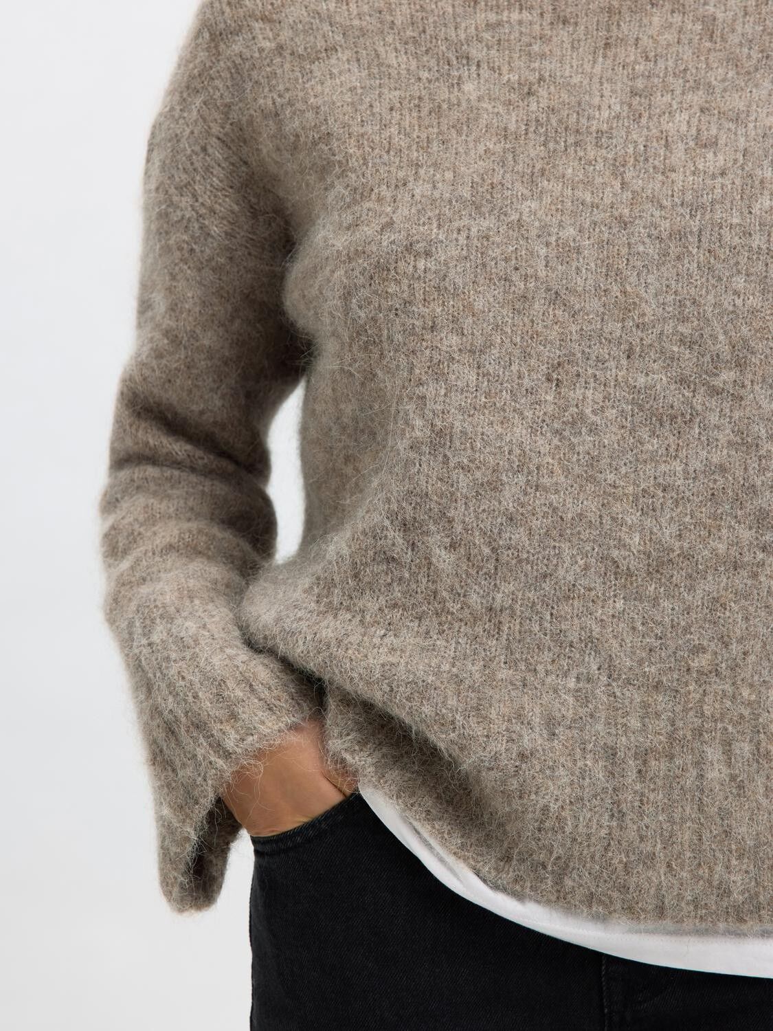 Slfgabriella Ls Knit High Neck Noos