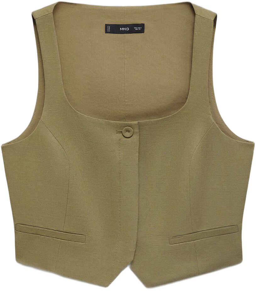 Linen-blend suit waistcoat