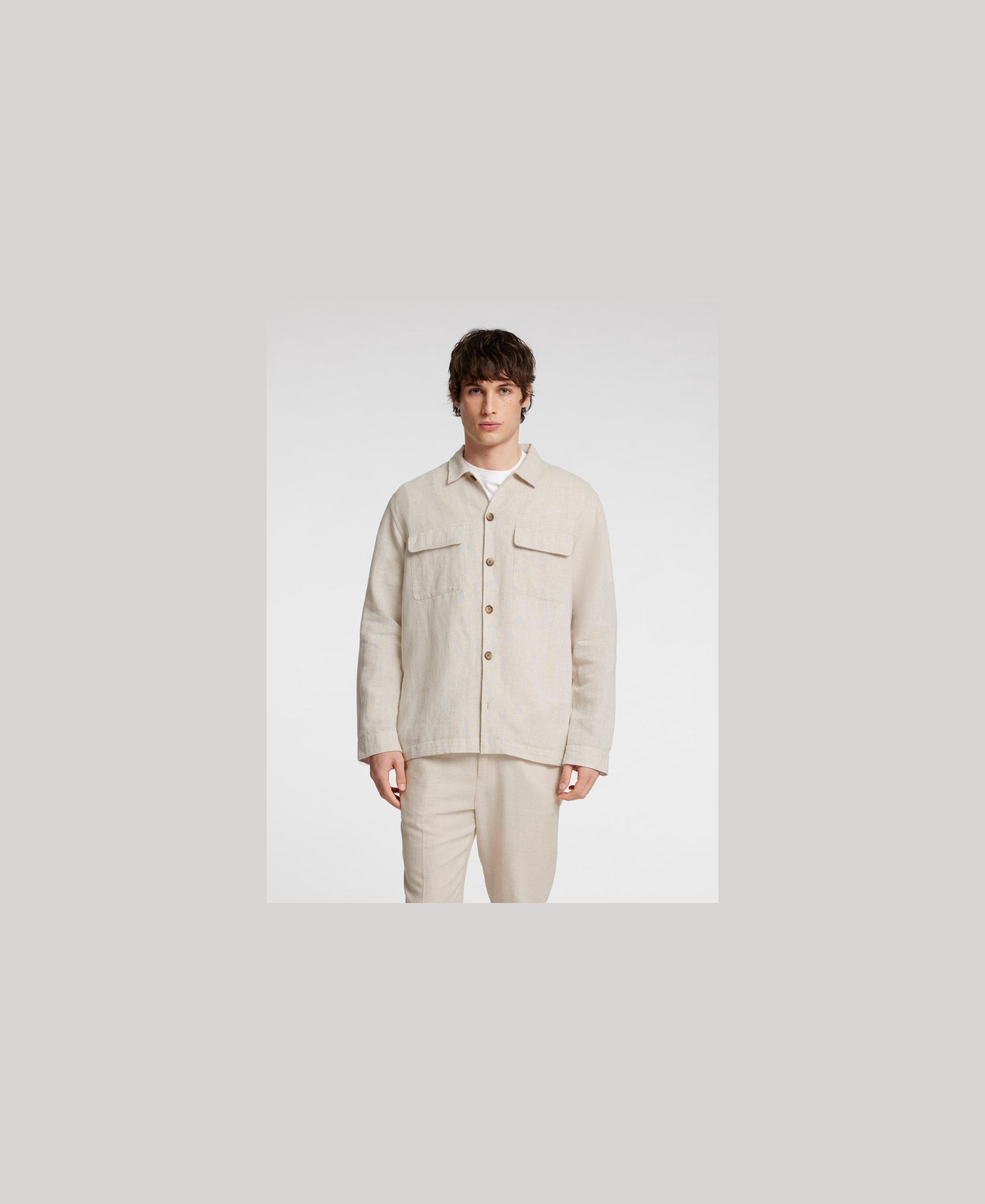 Slh-Leroy Linen Blend Overshirt Ls Noos