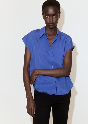 Short-sleeved lyocell shirt