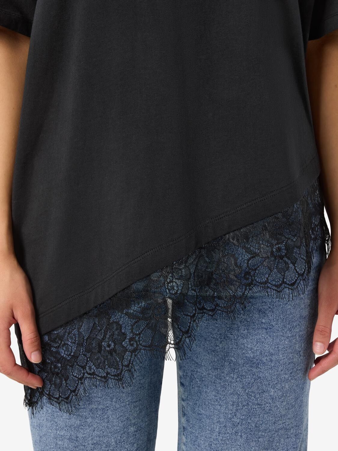 Nmeasy Lace Detail S/S T-Shirt /Tnt