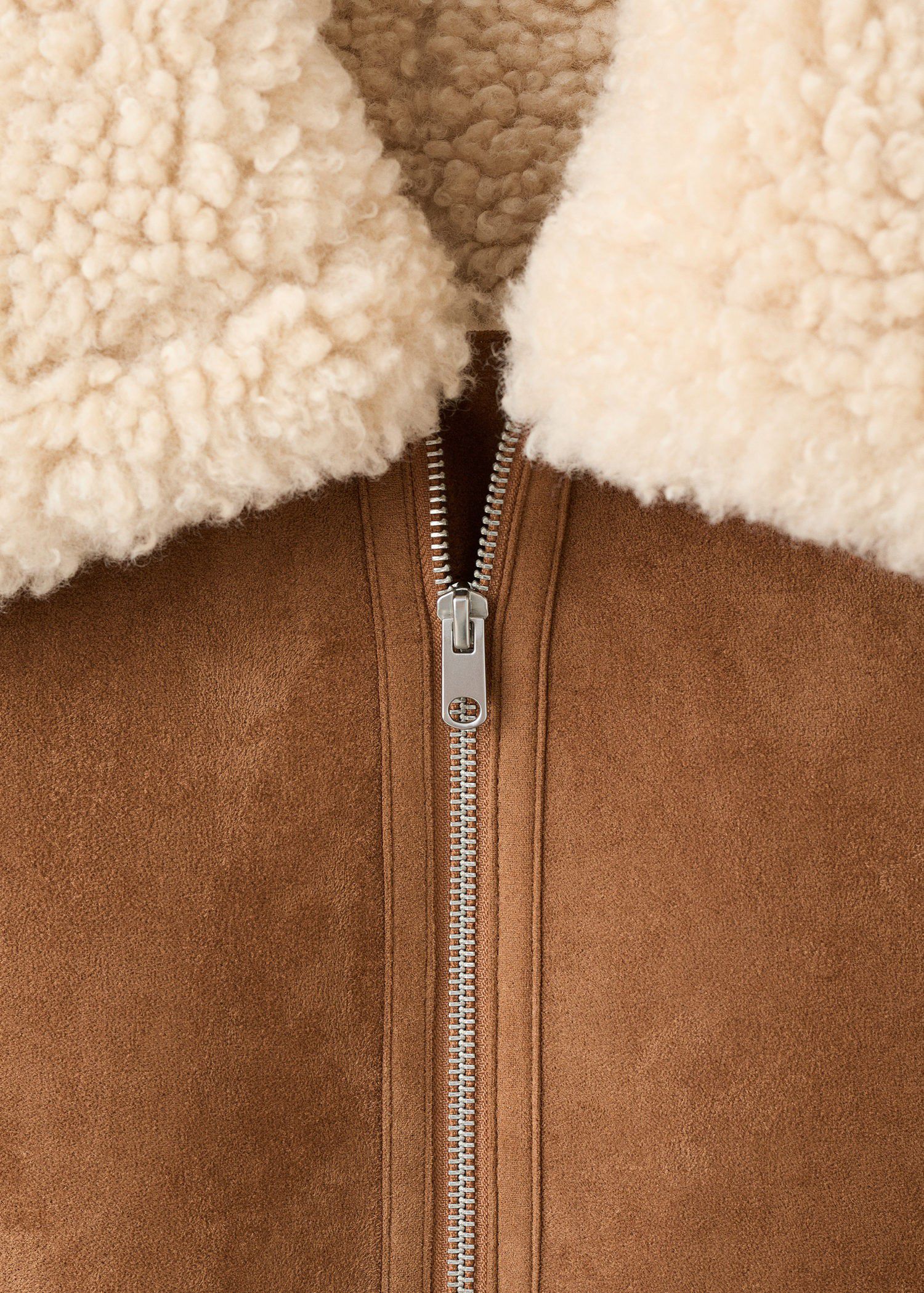 Shearling and suede-effect jacket