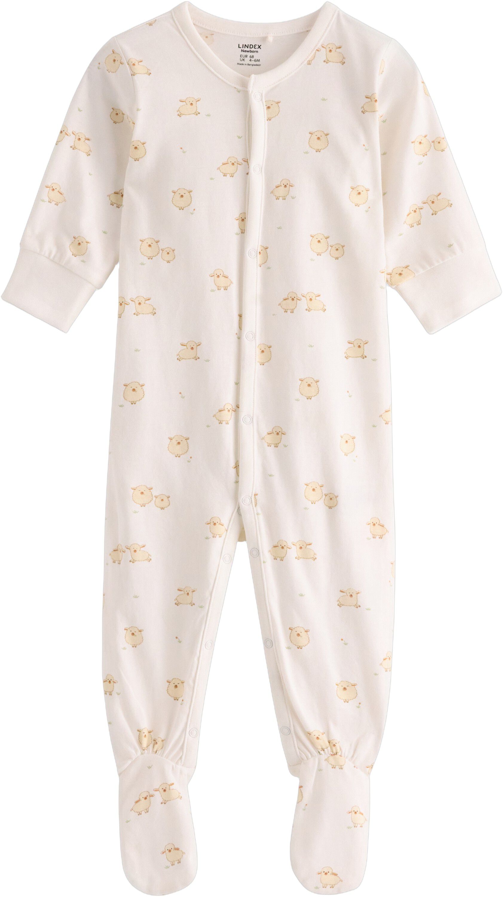 Pyjamas i jerseybomuld med f&oslash;dder,