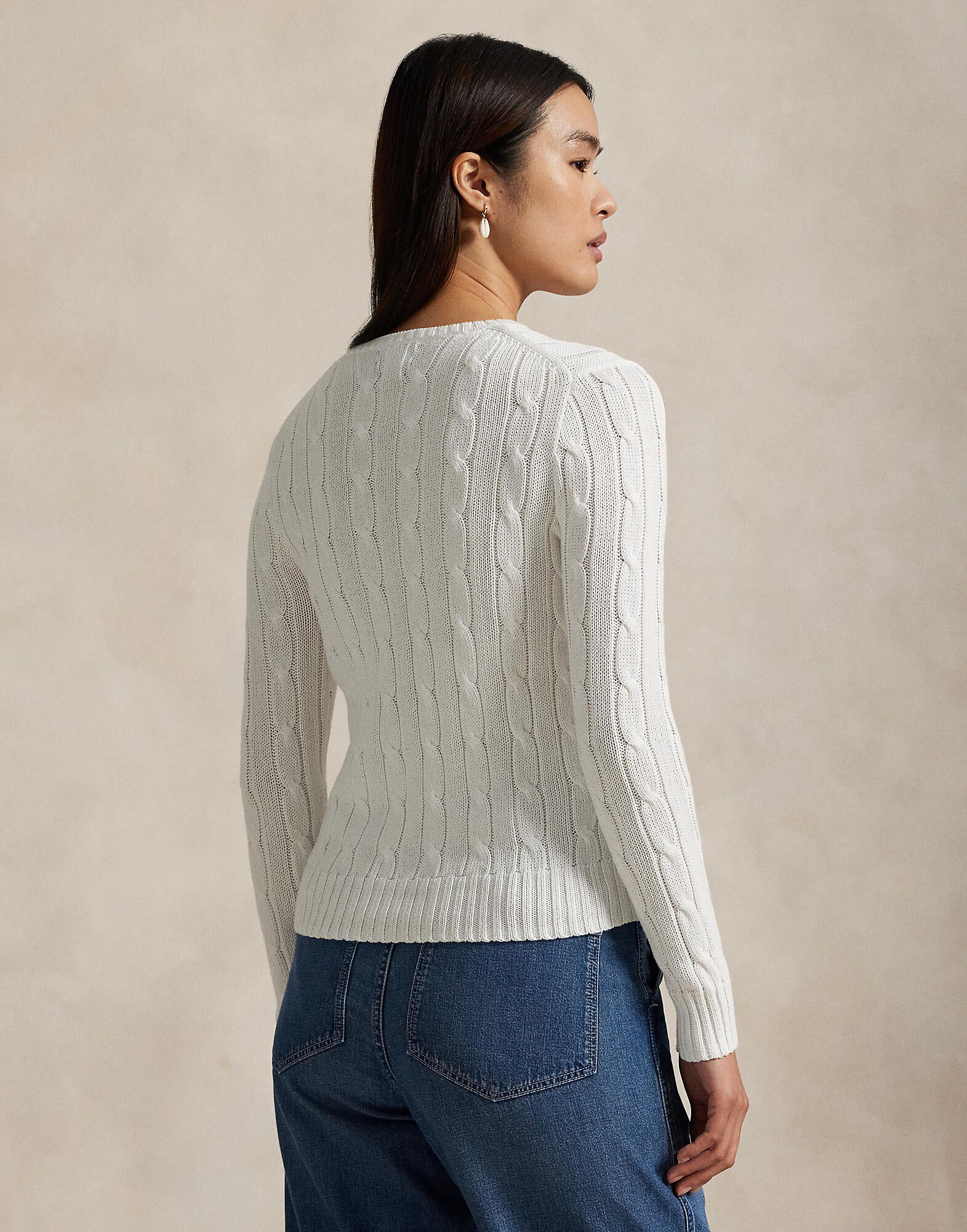 Cable-Knit Cotton Crewneck Sweater