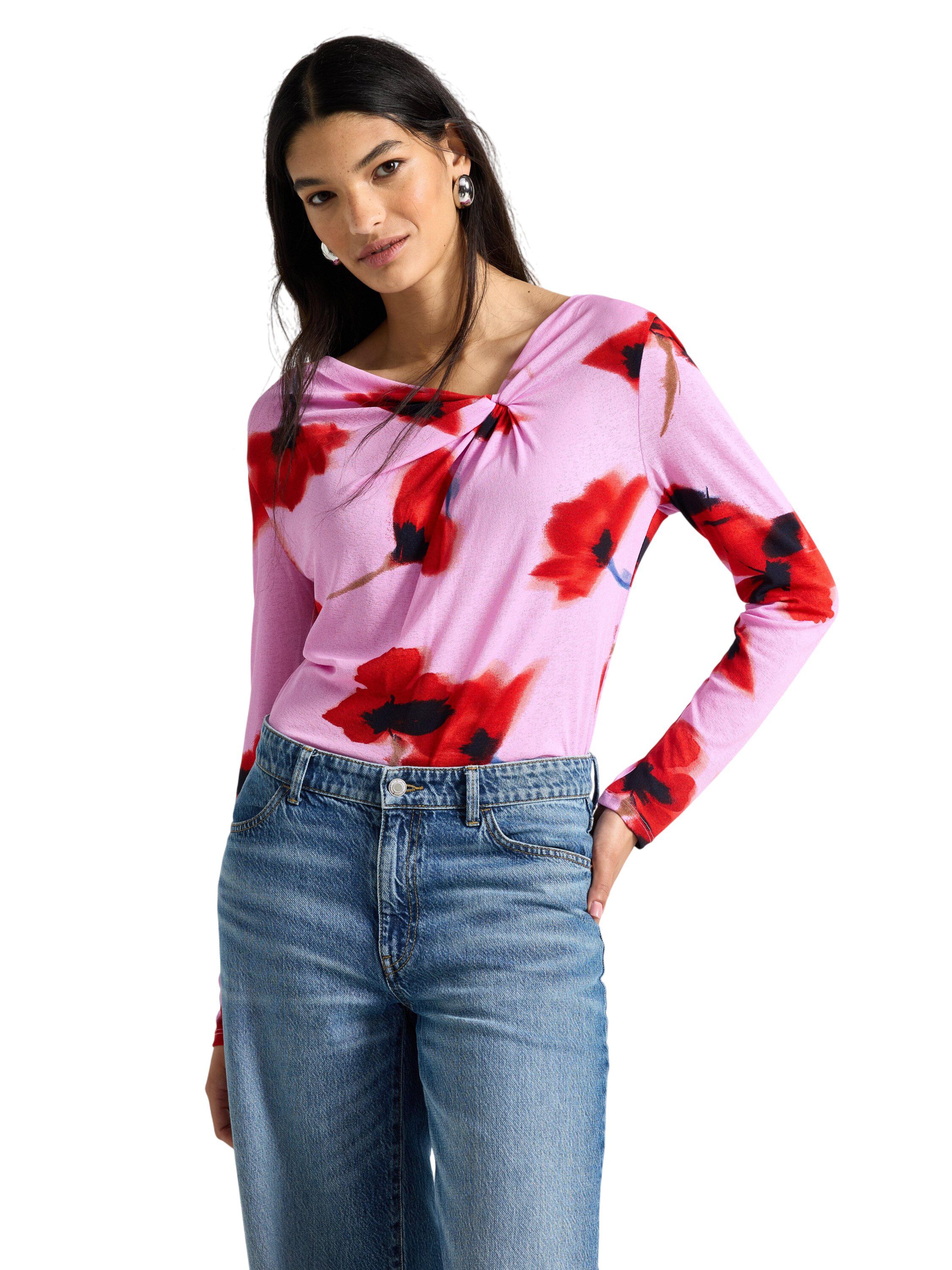 Long-sleeved top with allover motif