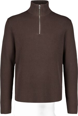 Half zip rib knit