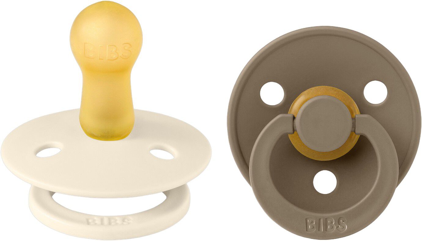 BIBS Colour 2 PACK Latex Size 2 Ivory/Dark Oak