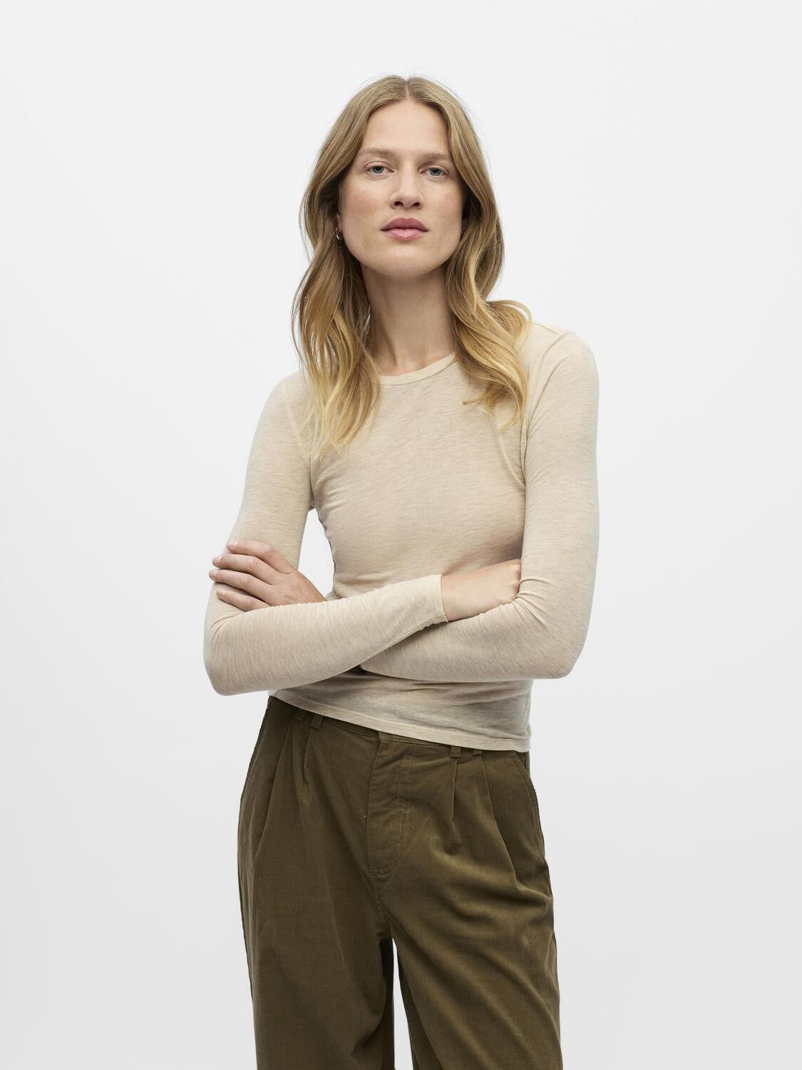 OBJZOFIA SLI L/S O-NECK TOP NOOS