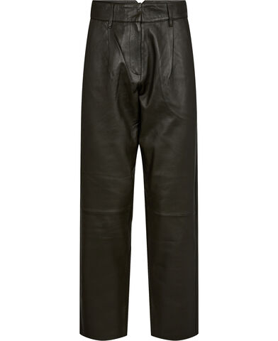 Iris 100% Leather Pants - Dark Green