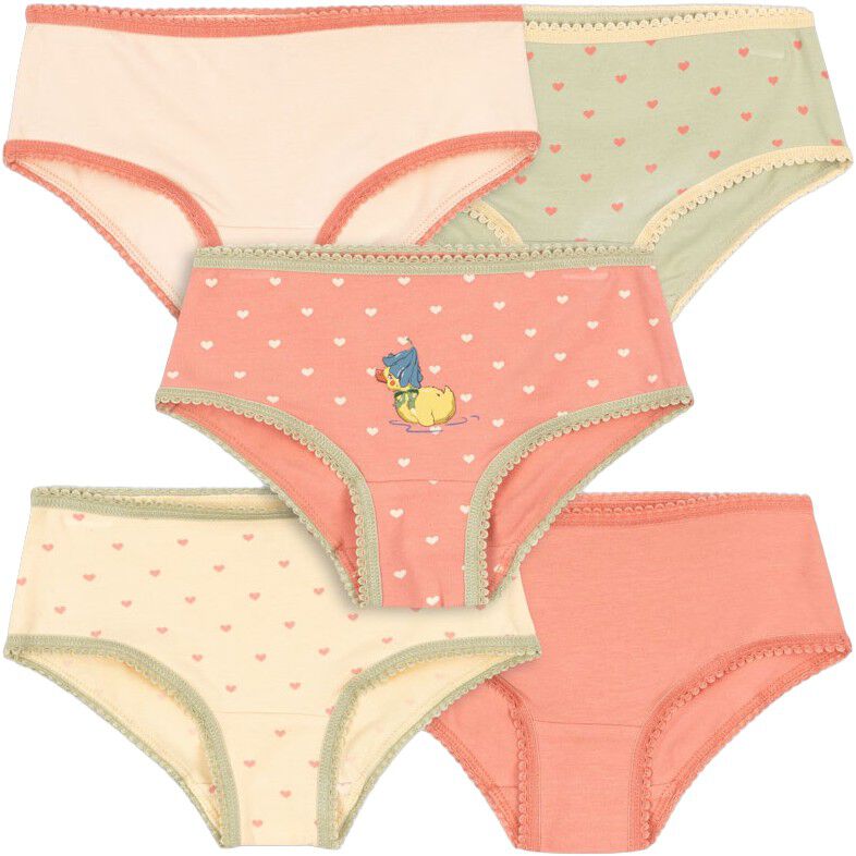 Basic 5 Pack Girl Underpants Gots