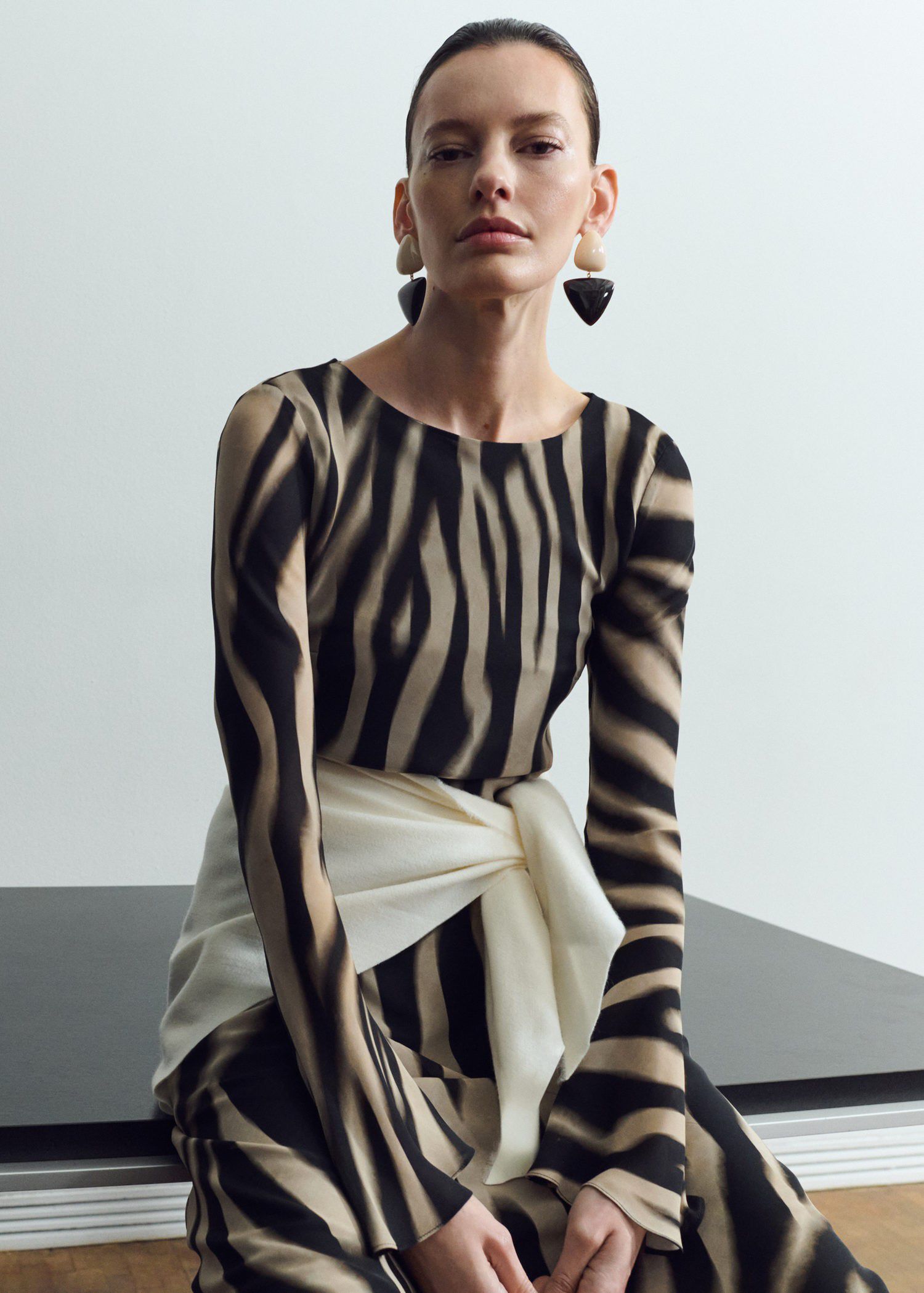 A-line animal-print dress