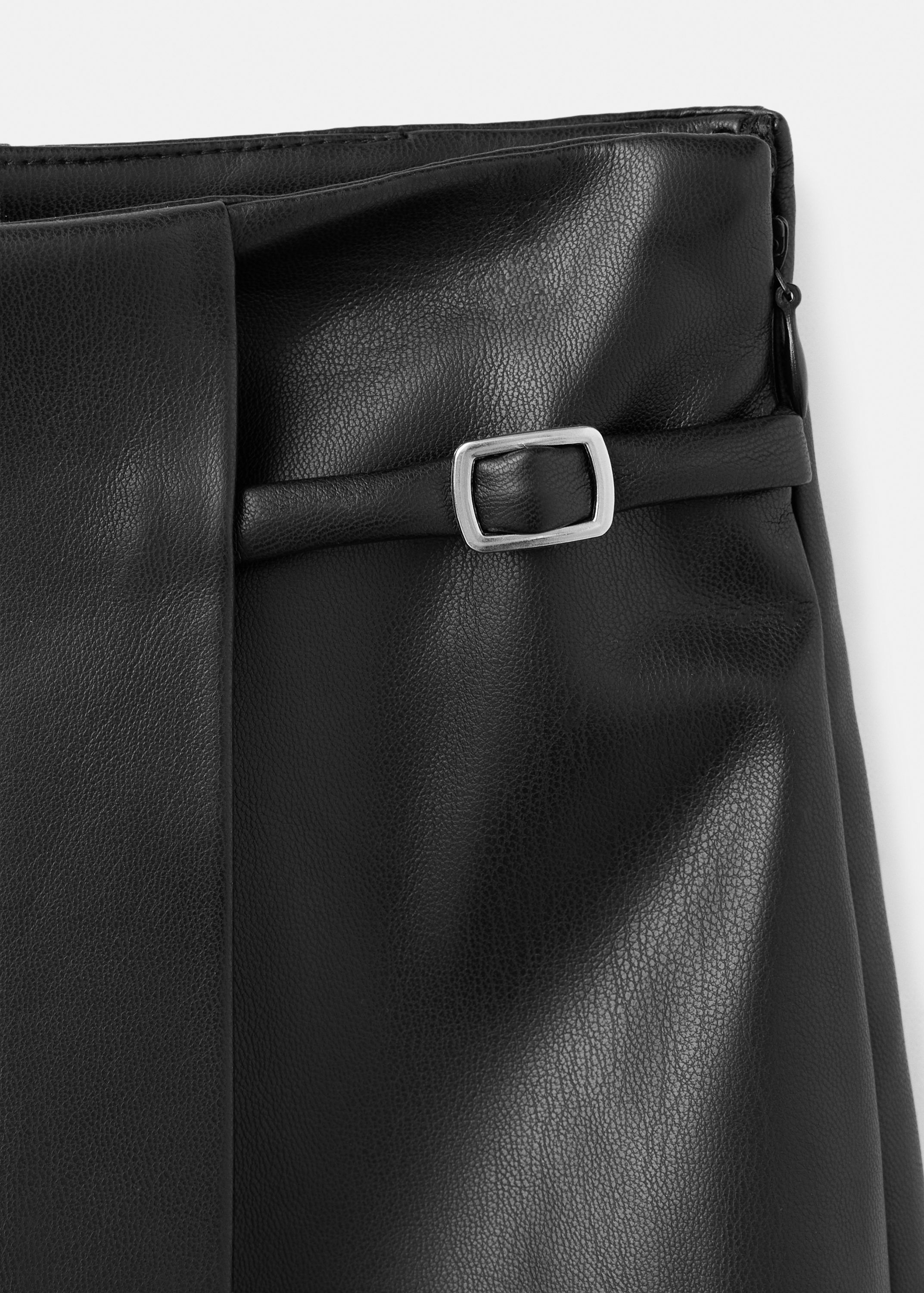 Faux leather skirt with buckle