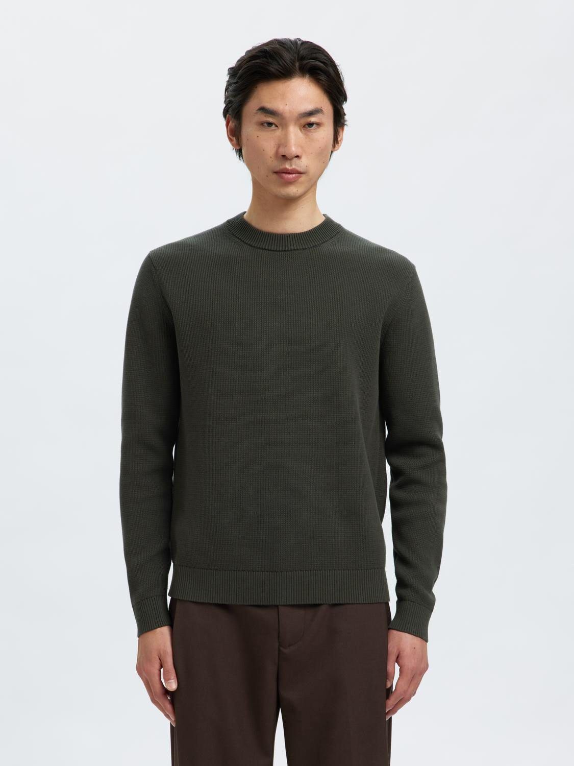 SLHDANE LS KNIT STRUCTURE CREW NECK