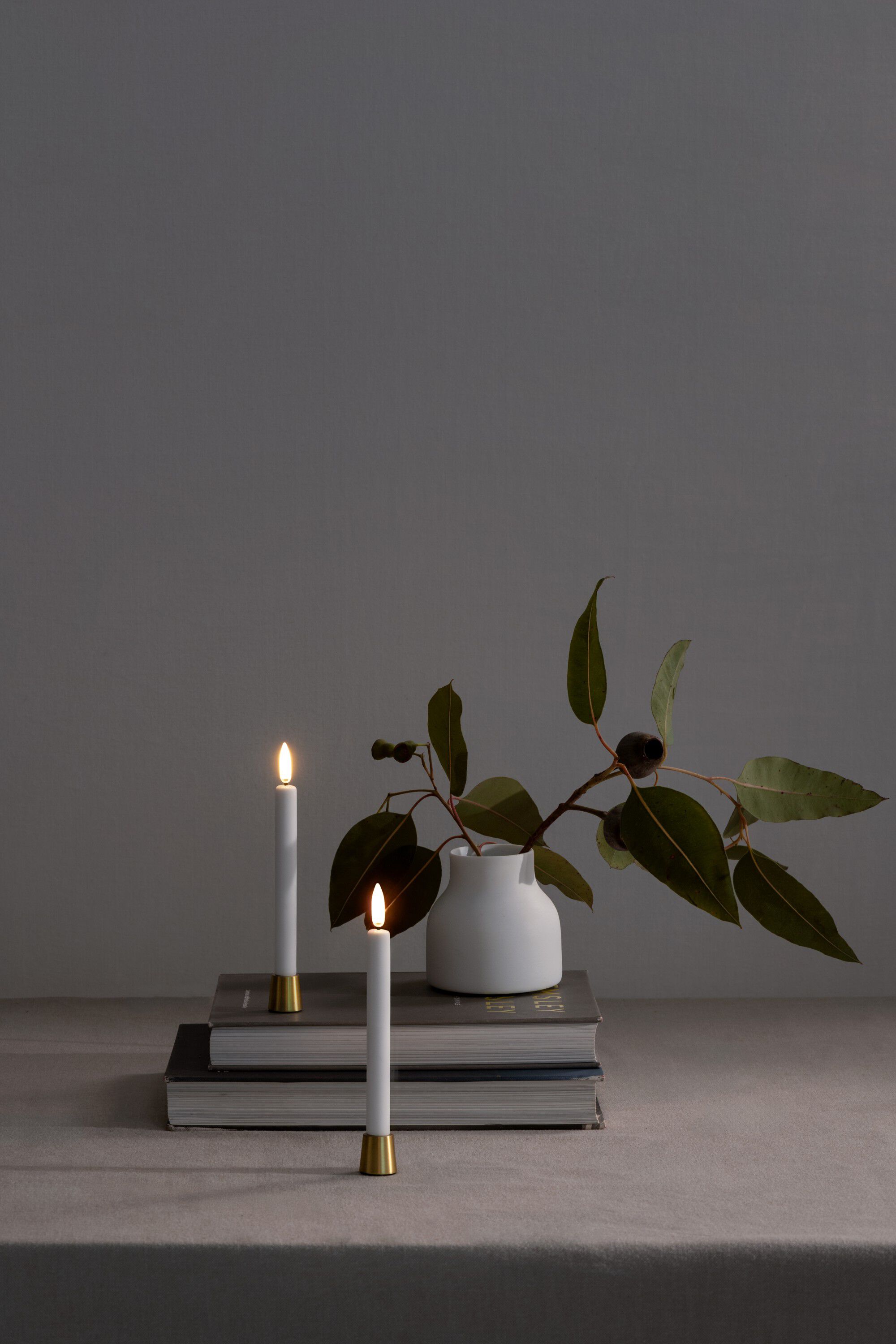 Light Candleholder mini taper, Matte brass, 2-pack, 2,3x2,3 cm