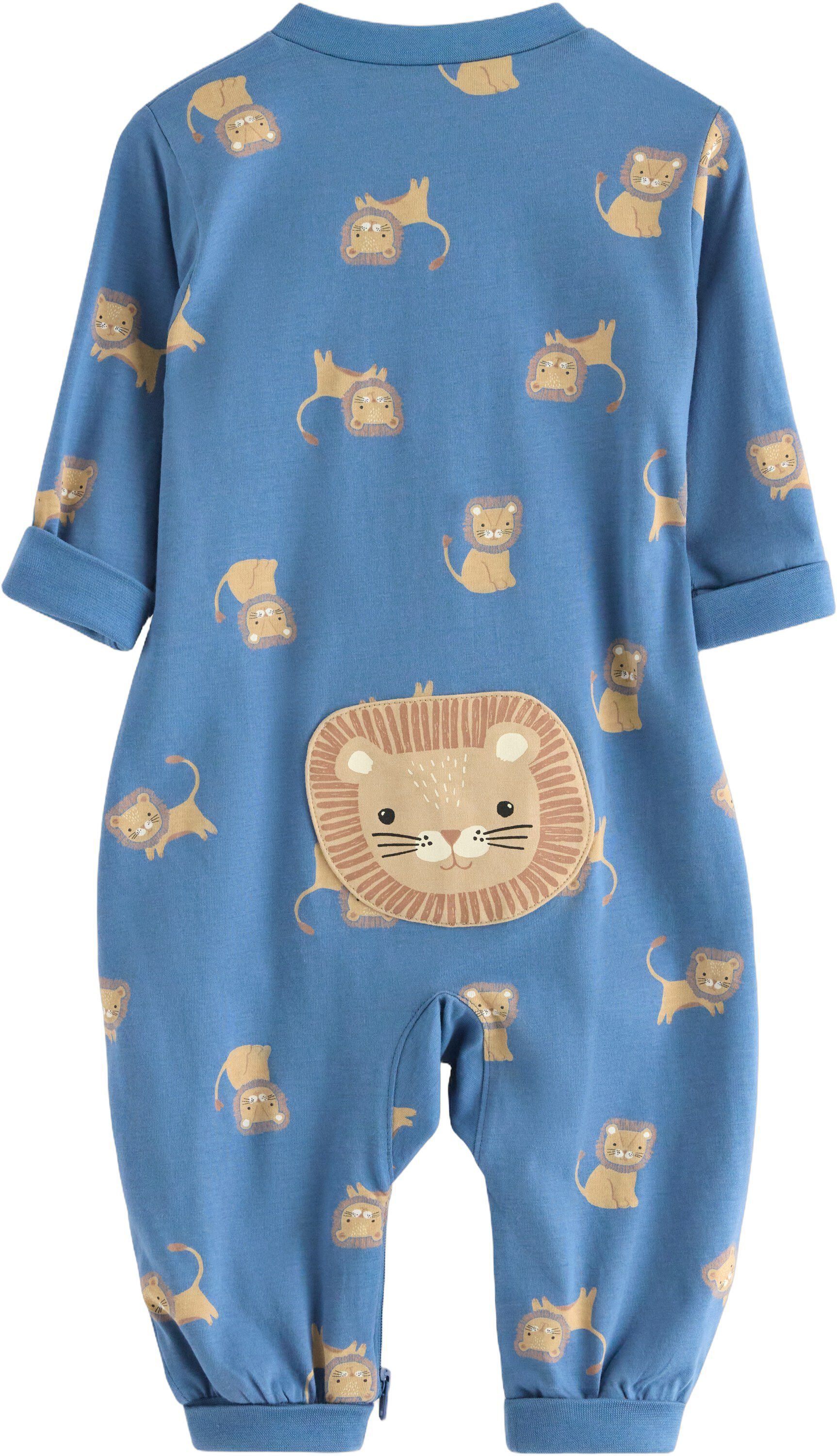 Bl&oslash;de pyjamas i bomuld med lange &aelig;r