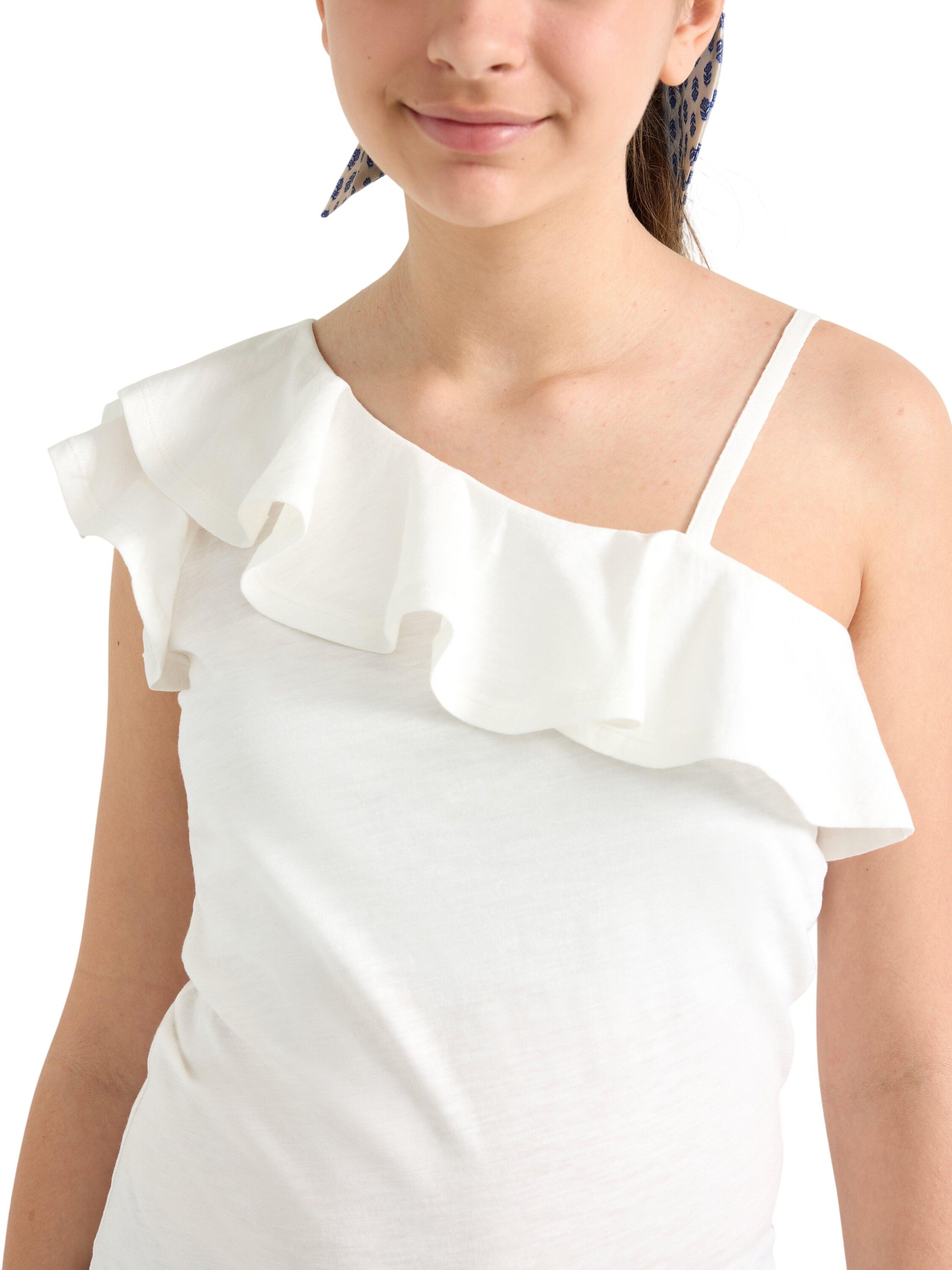 Sleeveless top with one shoulder de