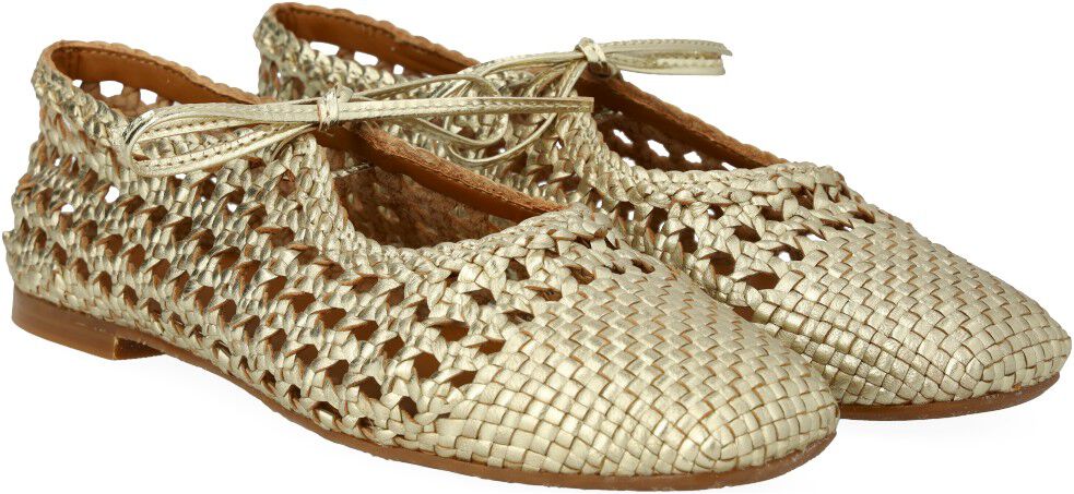 Bl&oslash;d h&aring;ndflettet ballerina med sl&oslash;j